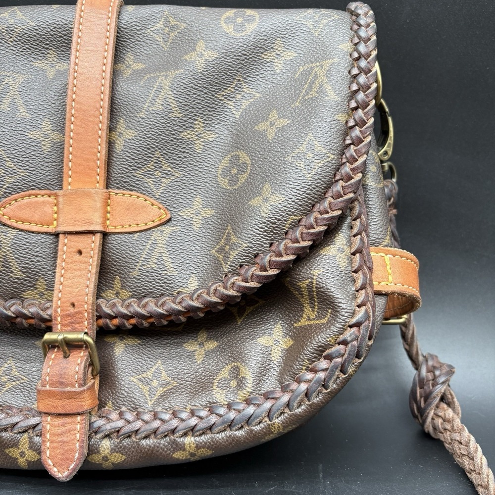 Louis Vuitton Monogram Braided Leather Shoulder Bag Vintage 90s Authentic COA - Picture 4 of 16